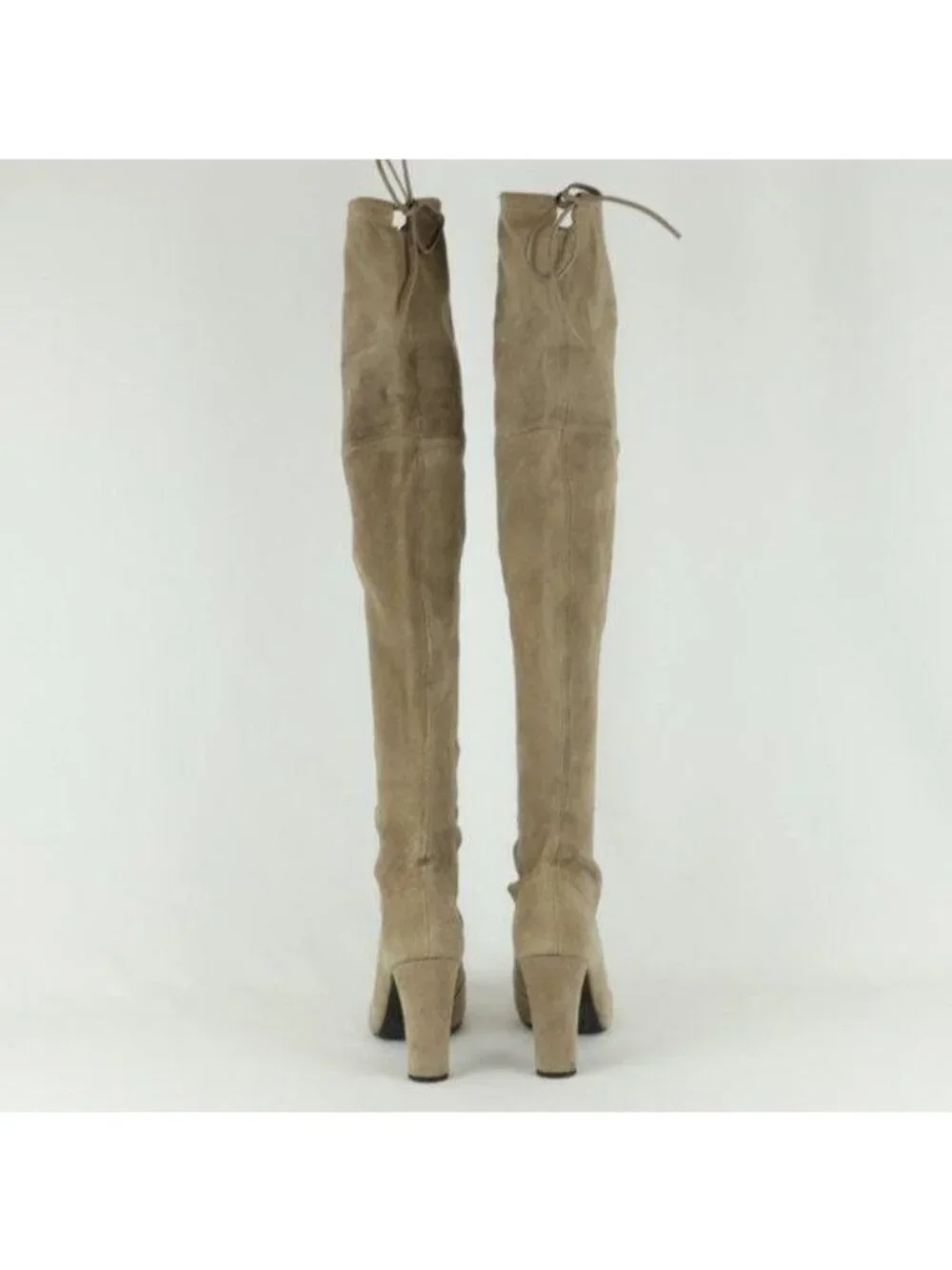 Stuart Weitzman Highland Women's Size 6.5 Taupe Over The Knee Heeled Boots